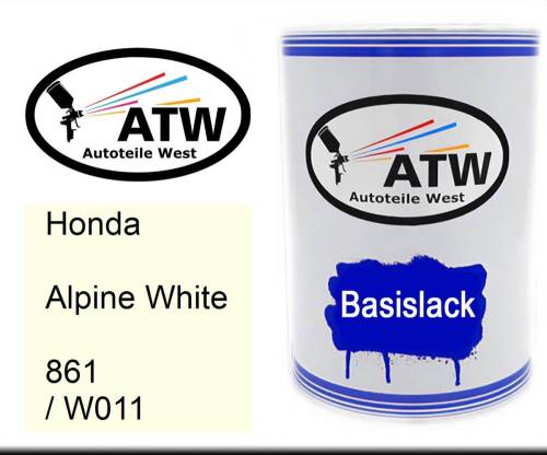 Honda, Alpine White, 861 / W011: 500ml Lackdose, von ATW Autoteile West.